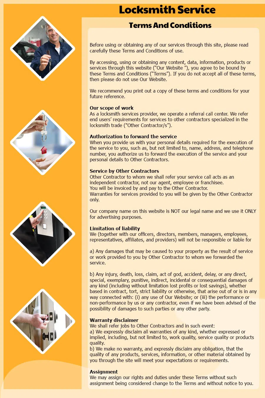 Aventura FL Locksmith Store, Aventura, FL 786-701-0042 - Terms
